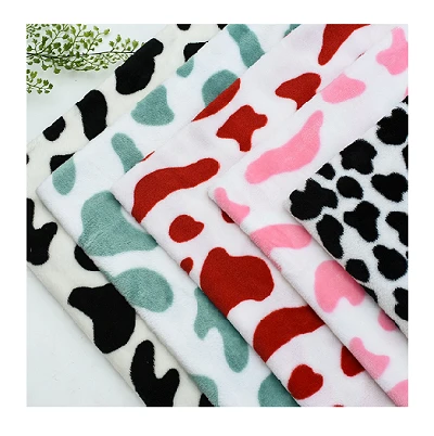 Tissu Flanelle Imprimé Vache Pour Pyjama