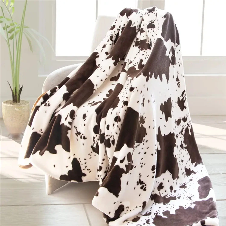 Couverture de flanelle imprimée de vache