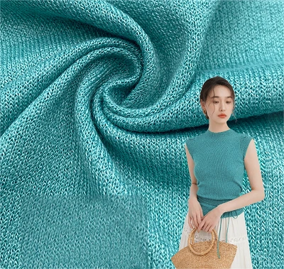 Tissu tricoté côtelé de couleur personnalisée