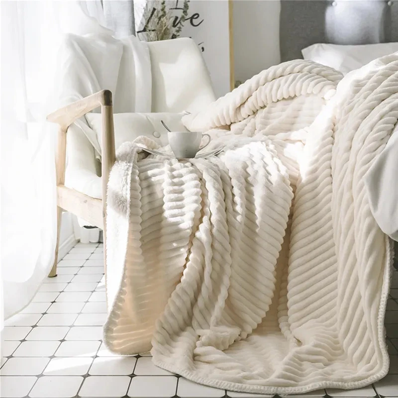 Couverture en tissu double face en molleton de flanelle