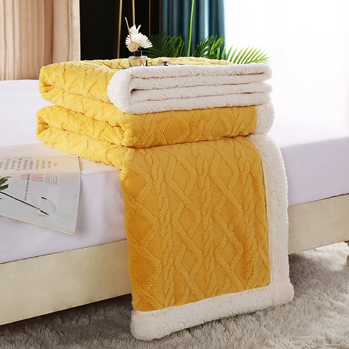 Couverture Sherpa en flanelle jacquard