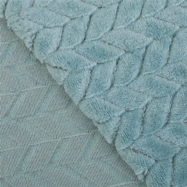 Tissu Flanelle Jacquard Feuilles