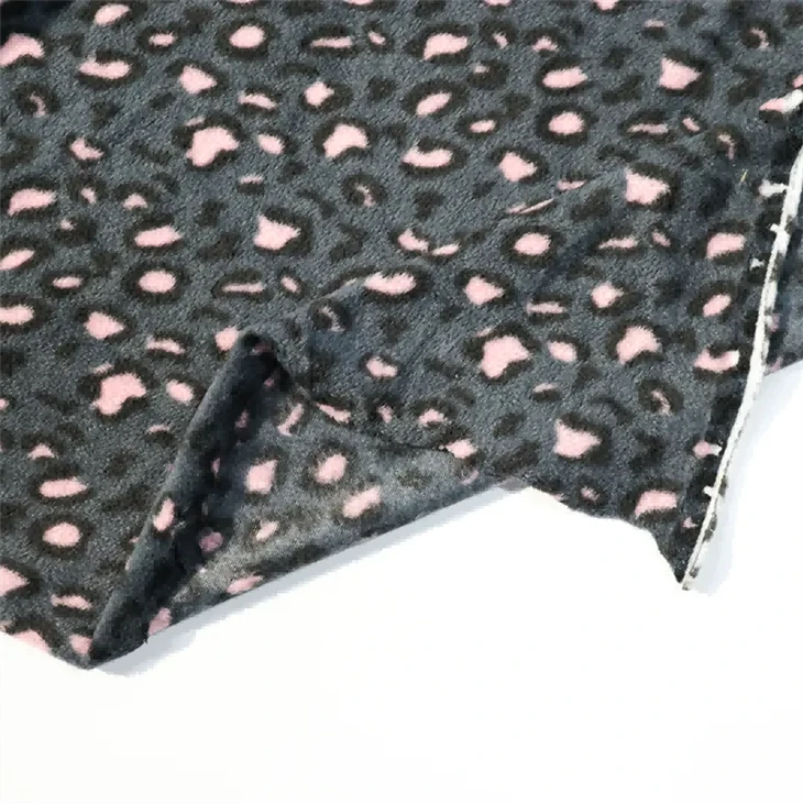 Leopard Print Polar Fleece Rib Fabric in stock