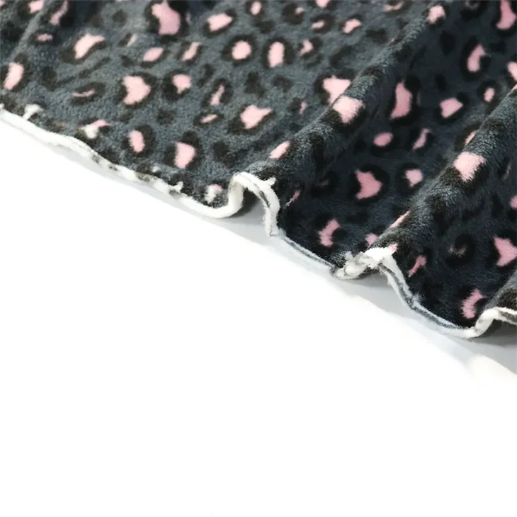 Leopard Print Polar Fleece Rib Fabric Free Sample