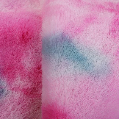 Tissu en fausse fourrure de lapin imprimé