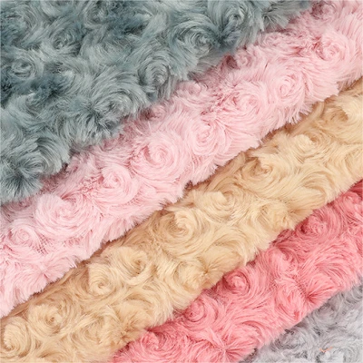 Tissu polaire PV en relief rose