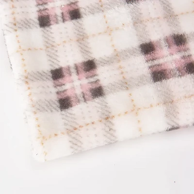 Tissu Flanelle Imprimé Carreaux Corail
