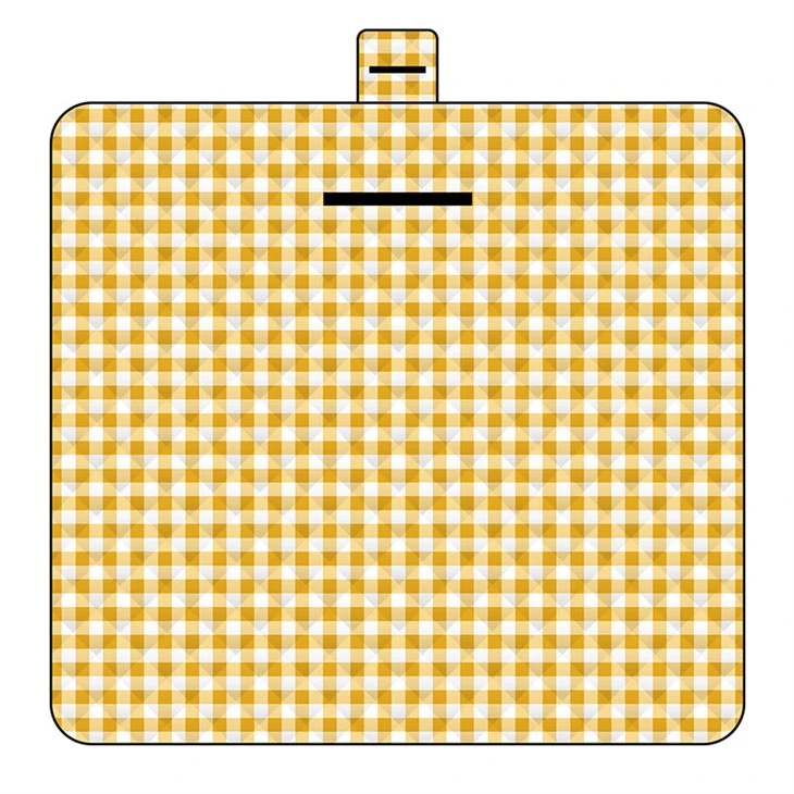 Tapis de pique-nique à carreaux jaunes