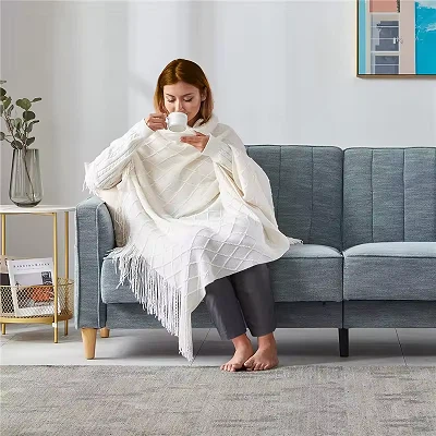 Acrylic Knitted Couch Throw Blanket