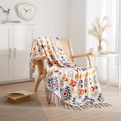 Couverture de flanelle avec gland